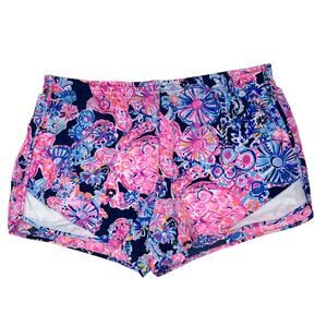 Lilly Pulitzer Luxletic Turtle Amazement Pattern Athletic Shorts Large